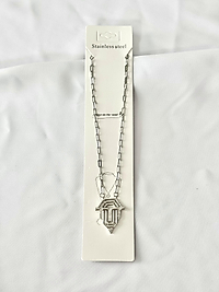Taşlı Serenay Çelik Kolye Silver