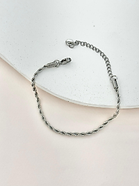 Burgu Çelik Bileklik 3 mm Silver